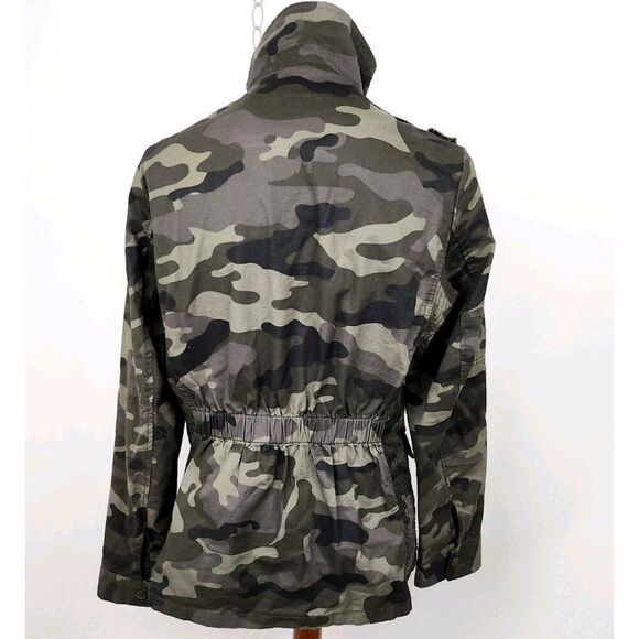 Love Tree Jacket Camo Camouflage Full Zip Snap Buttons Military Utility sz M - Picture 3 of 4